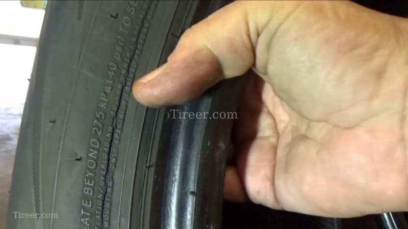 Crack in tire sidewall