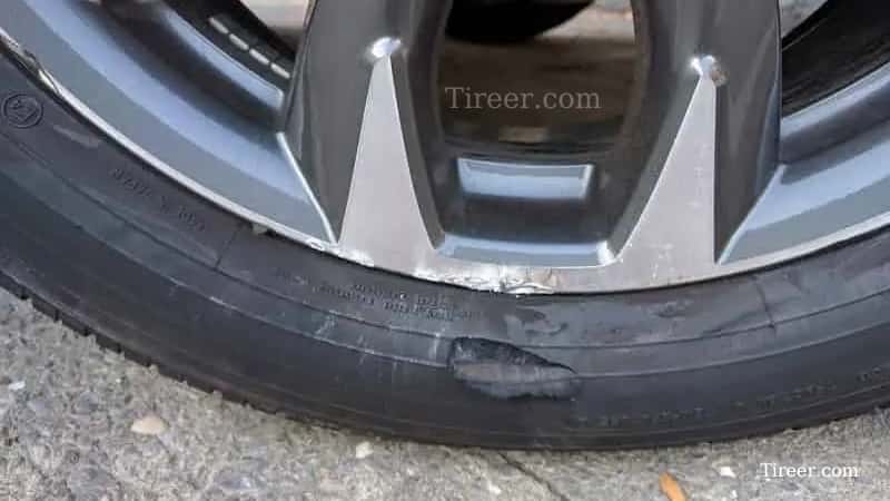 Tire damage from hitting curb