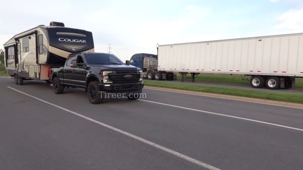 LT tires provide better stability on the highway when you tow a large trailer